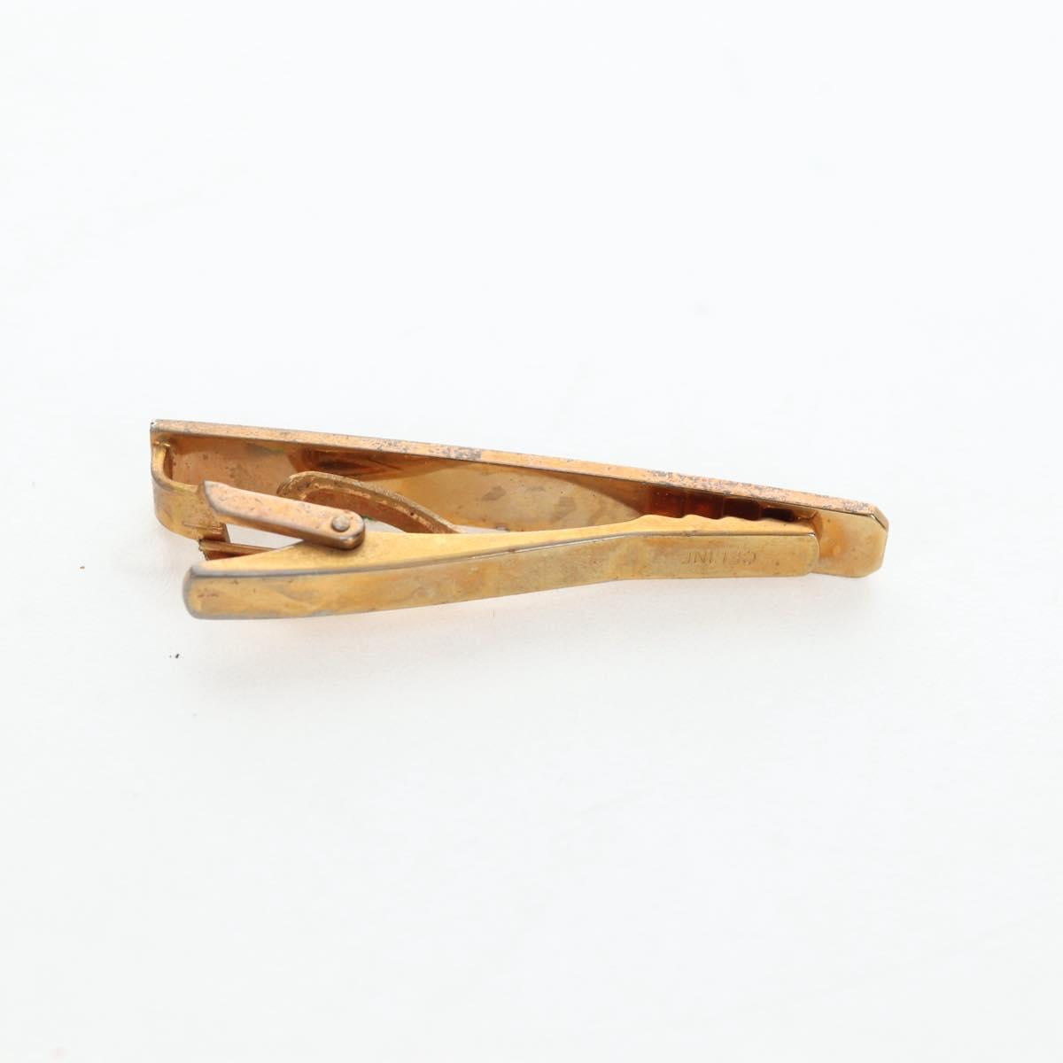 CELINE Nek Tie Pin Cuffs metal 12 Set Gold Tone Auth BA13870