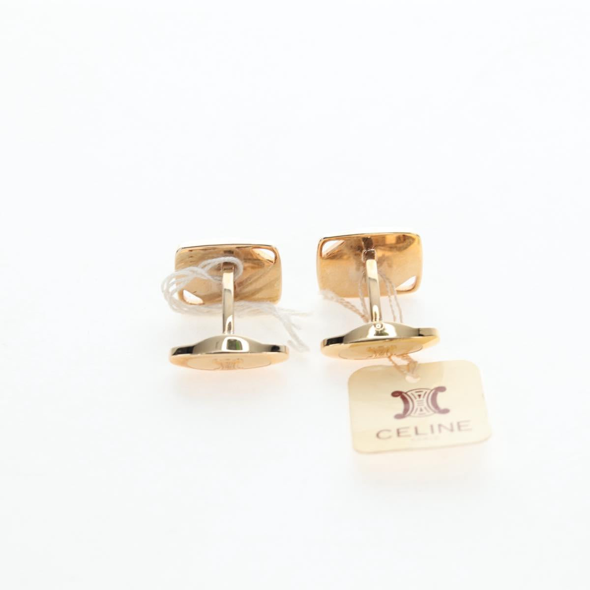 CELINE Nek Tie Pin Cuffs metal 12 Set Gold Tone Auth BA13870