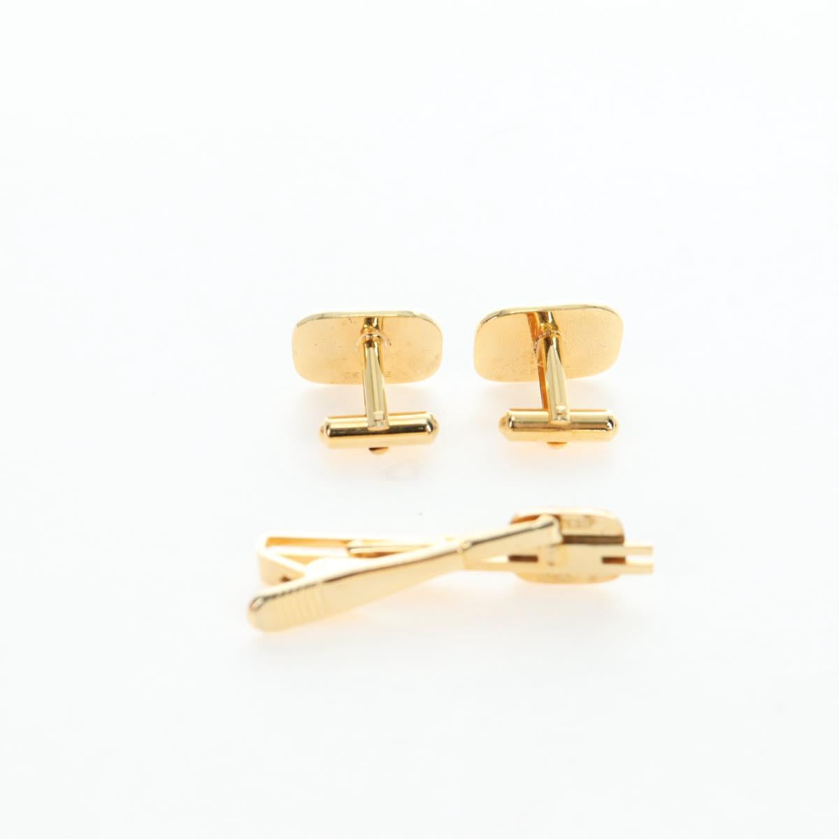 CELINE Nek Tie Pin Cuffs metal 12 Set Gold Tone Auth BA13870