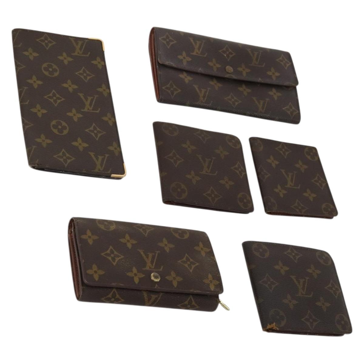 LOUIS VUITTON Monogram Wallet 6 Set LV Auth BA13872