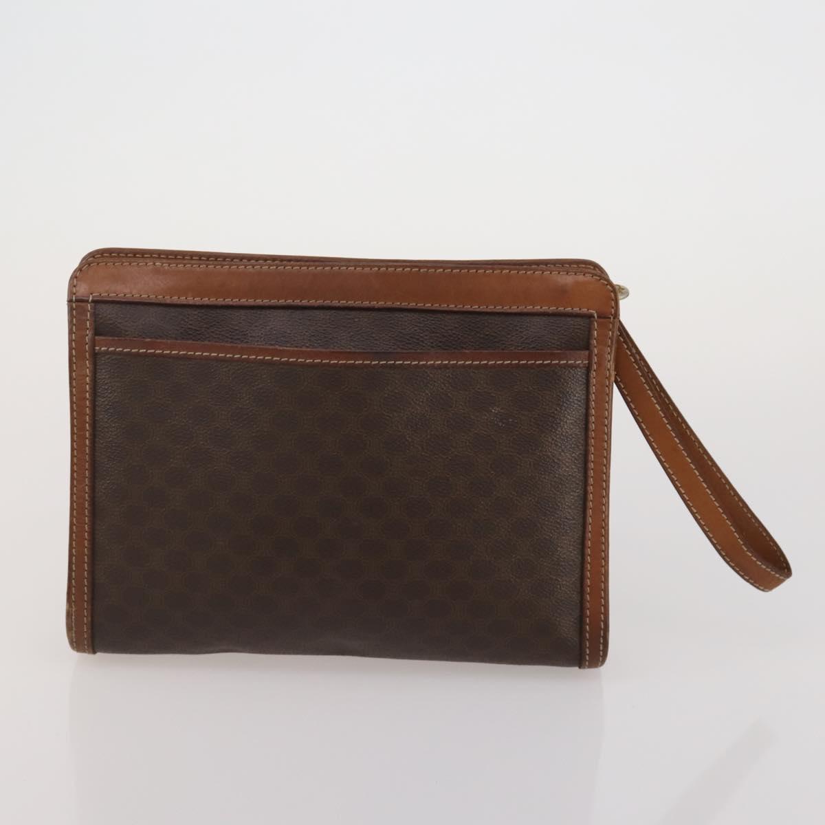 CELINE Macadam Canvas Shoulder Bag PVC Leather 5 Set Brown Auth BA13881
