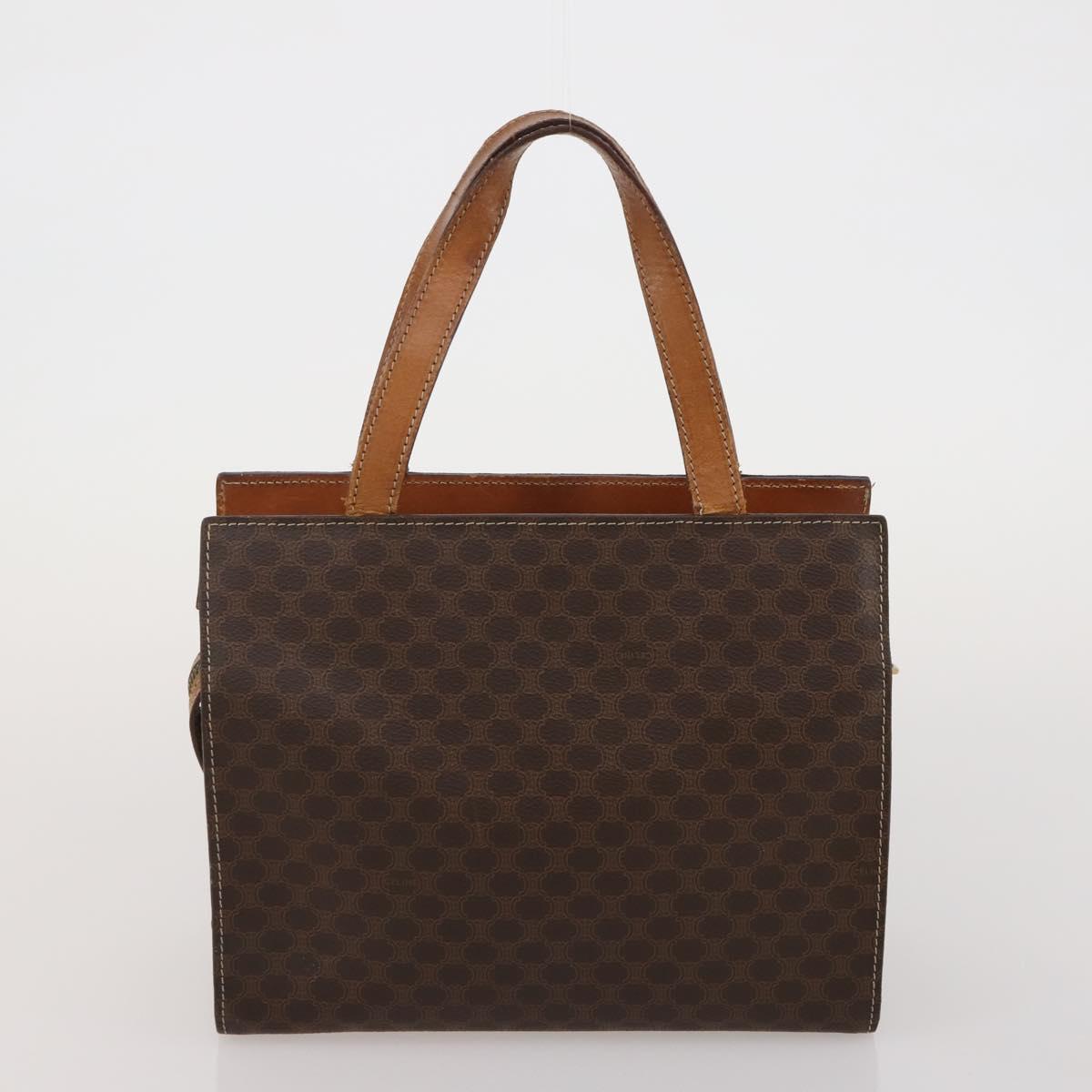 CELINE Macadam Canvas Shoulder Bag PVC Leather 5 Set Brown Auth BA13881