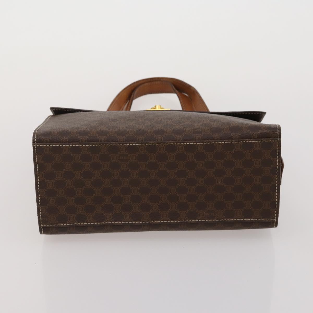 CELINE Macadam Canvas Shoulder Bag PVC Leather 5 Set Brown Auth BA13881