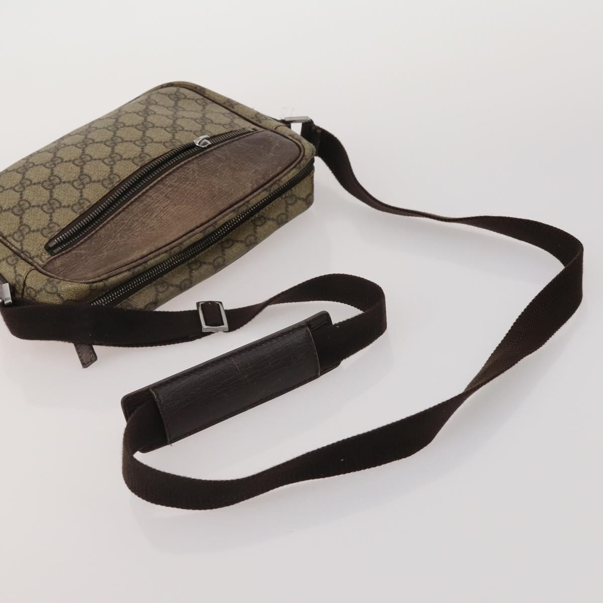 GUCCI GG Supreme Shoulder Bag PVC Nylon 4 Set Black Beige Auth BA13882