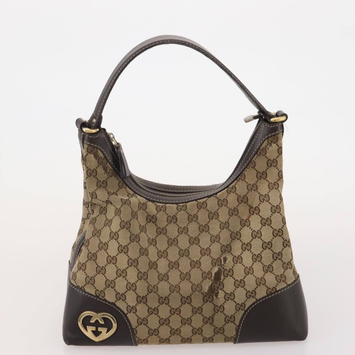 GUCCI GG Supreme Shoulder Bag PVC Nylon 4 Set Black Beige Auth BA13882