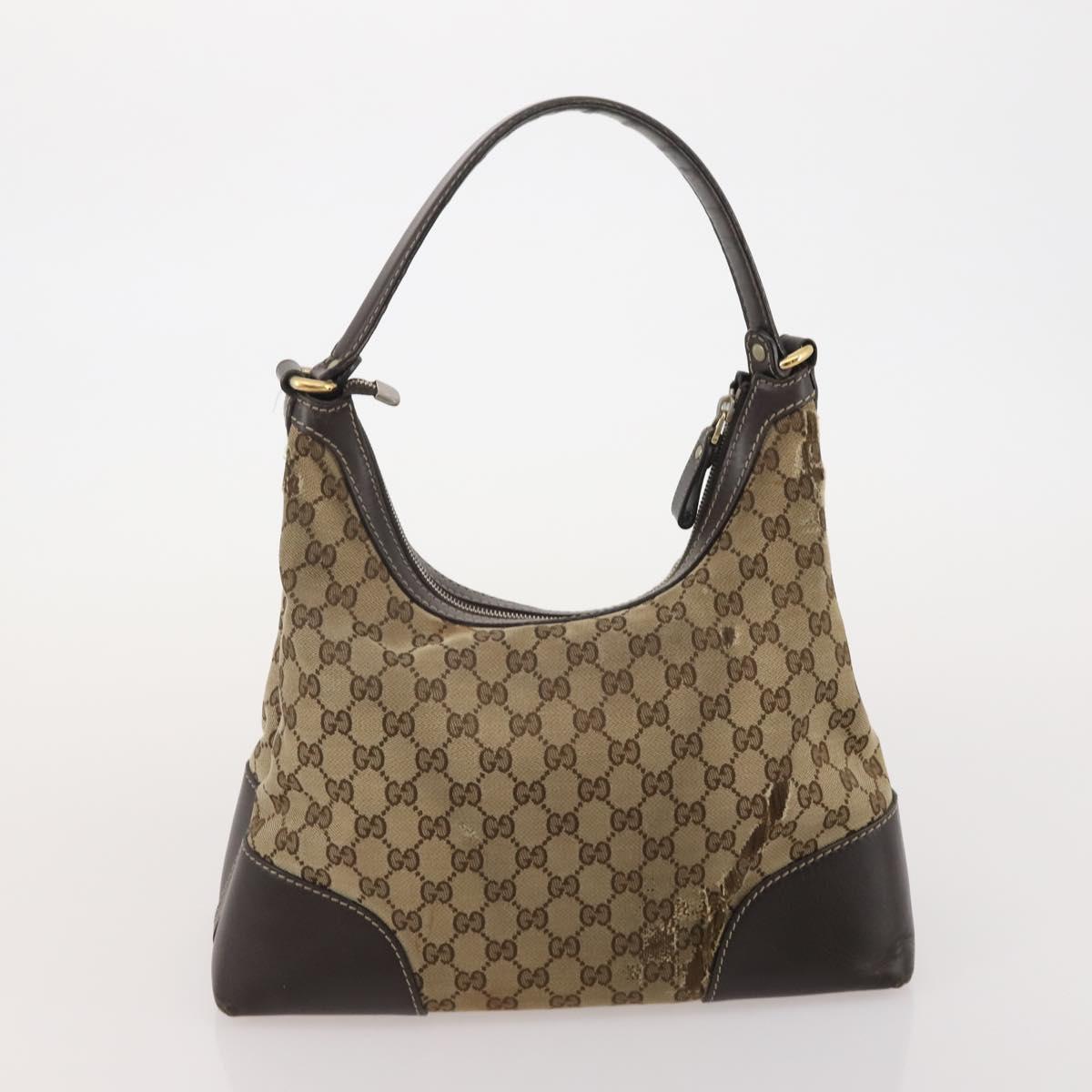 GUCCI GG Supreme Shoulder Bag PVC Nylon 4 Set Black Beige Auth BA13882