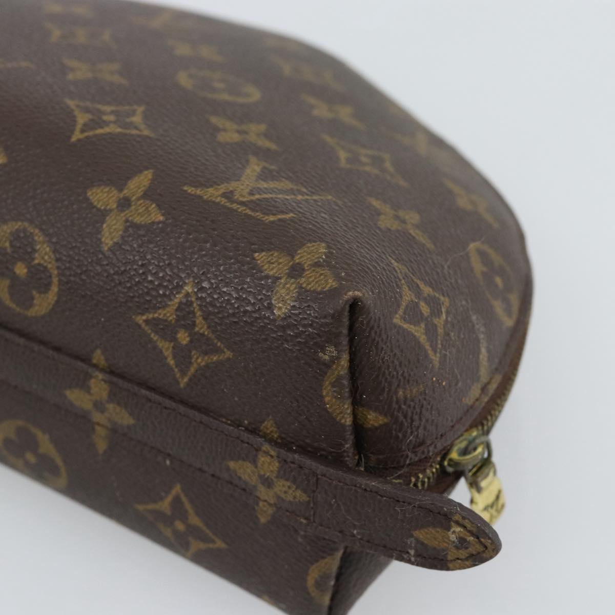 LOUIS VUITTON Monogram Trousse Demi Ronde Cosmetic Pouch M47520 LV Auth BA13889
