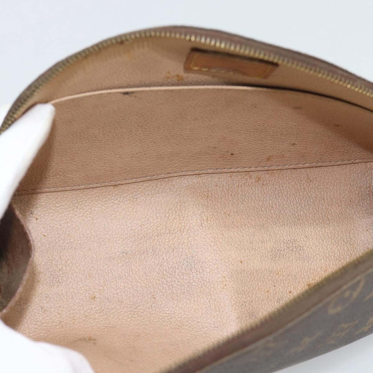 LOUIS VUITTON Monogram Trousse Demi Ronde Cosmetic Pouch M47520 LV Auth BA13889
