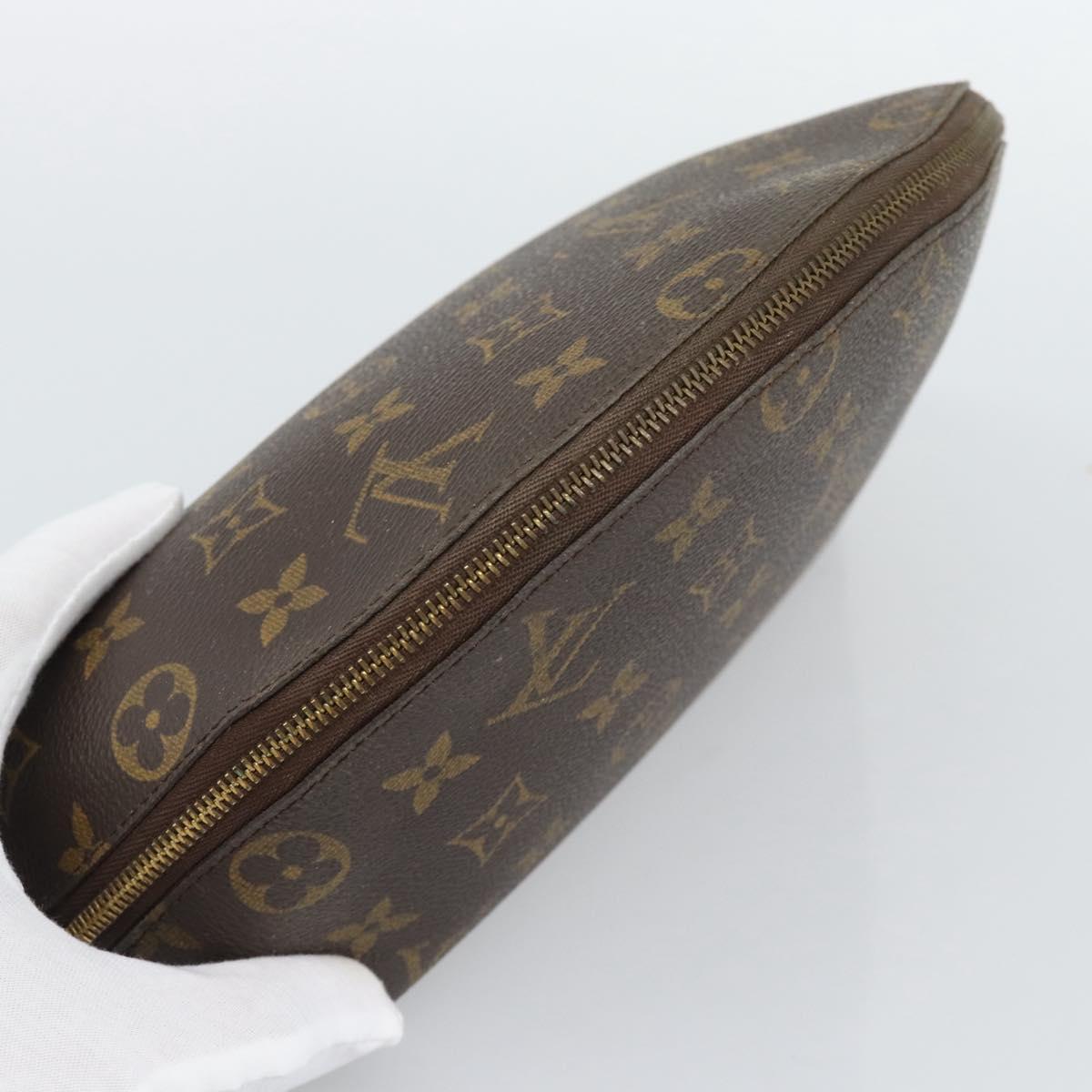 LOUIS VUITTON Monogram Trousse Demi Ronde Cosmetic Pouch M47520 LV Auth BA13889