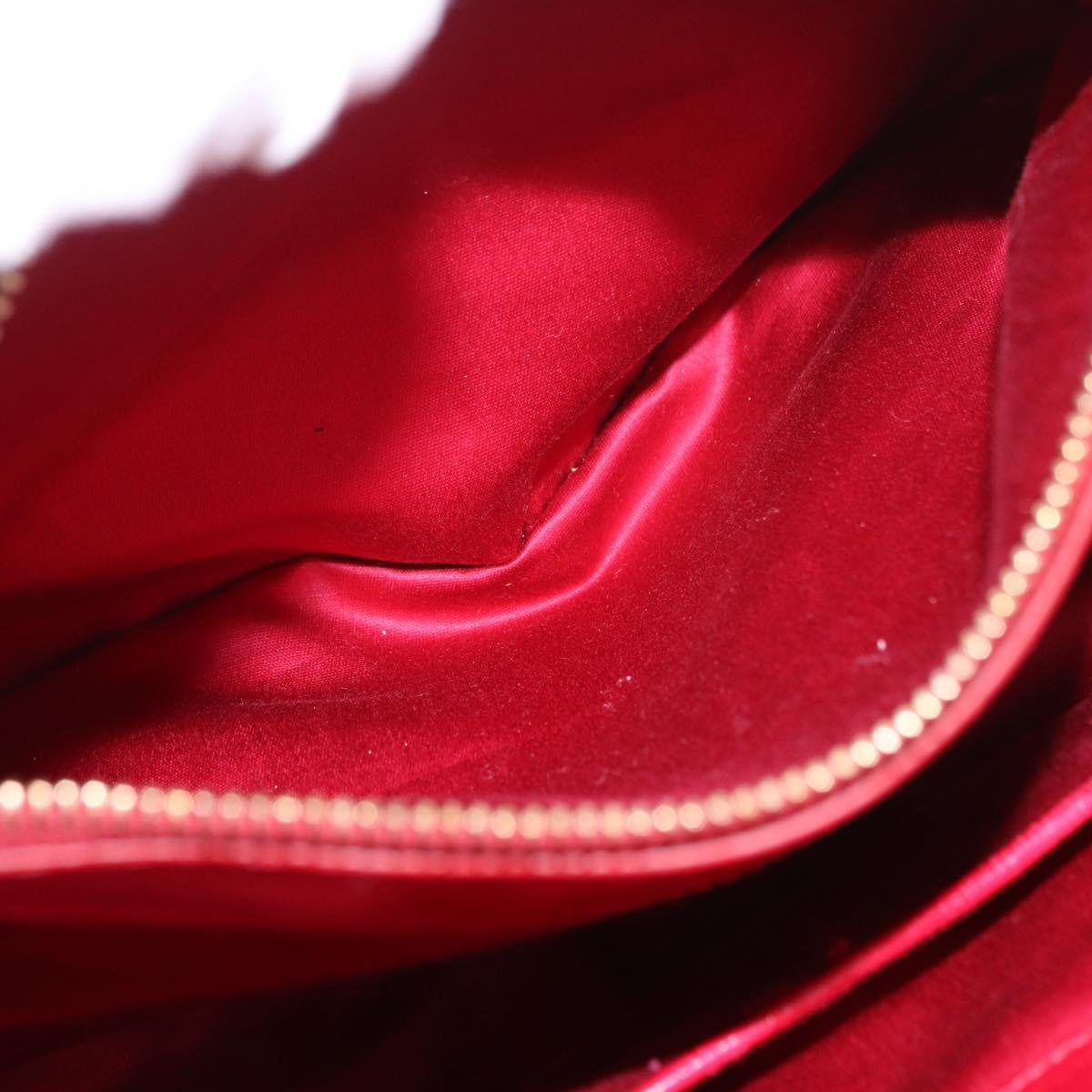 Miu Miu Matelasse Hand Bag Leather 2way Red Gold Auth BA13893V