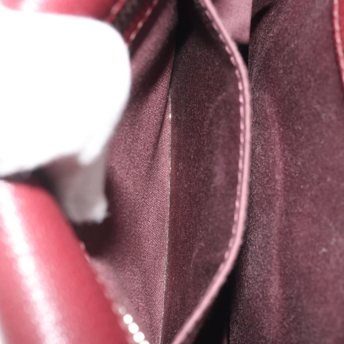 Miu Miu Shoulder Bag Leather Bordeaux Silver Auth BA13896A