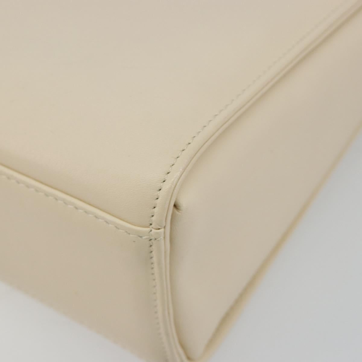 GIVENCHY Hand Bag Leather 2way Ivory Auth BA13897A