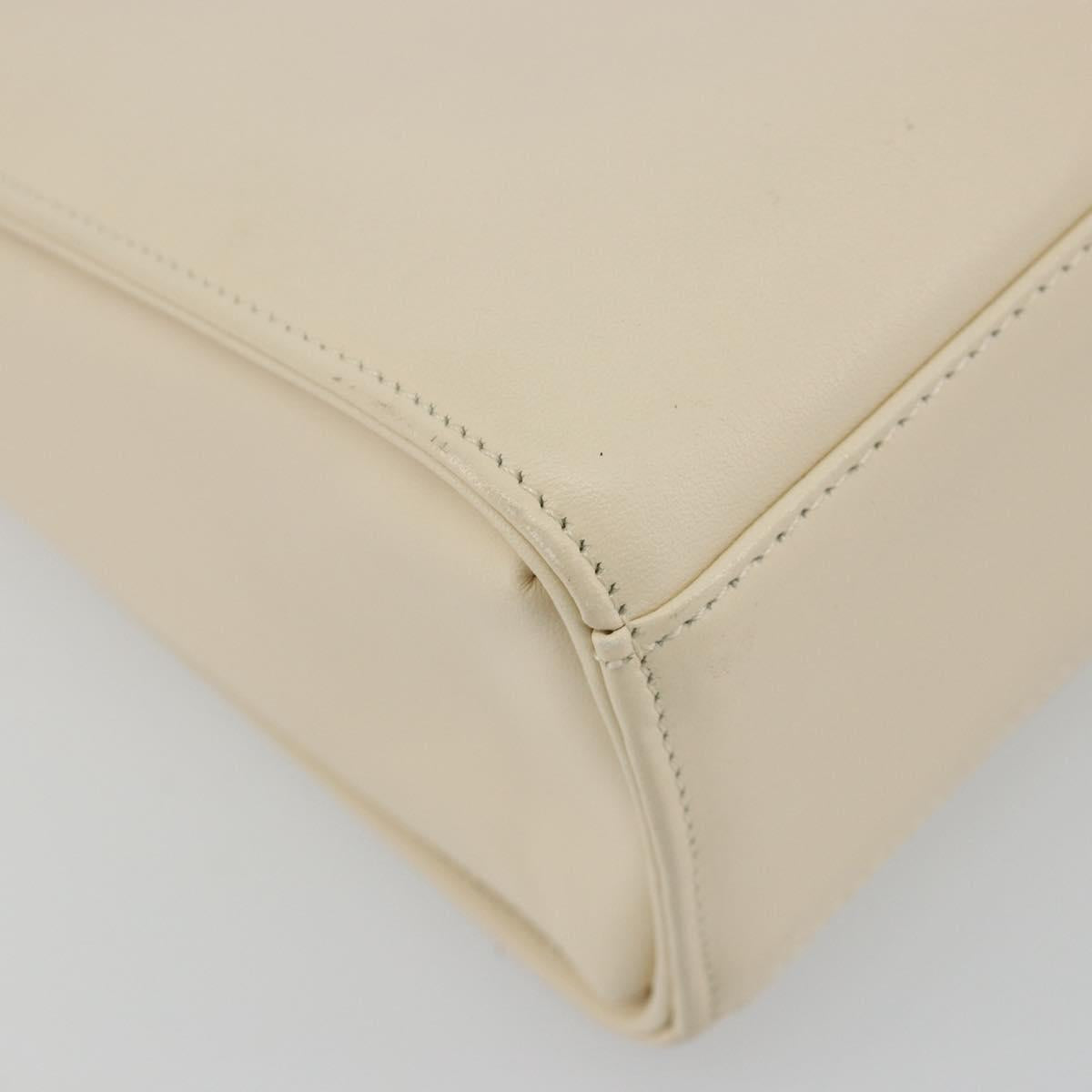 GIVENCHY Hand Bag Leather 2way Ivory Auth BA13897A