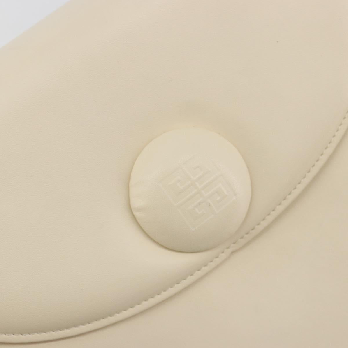 GIVENCHY Hand Bag Leather 2way Ivory Auth BA13897A