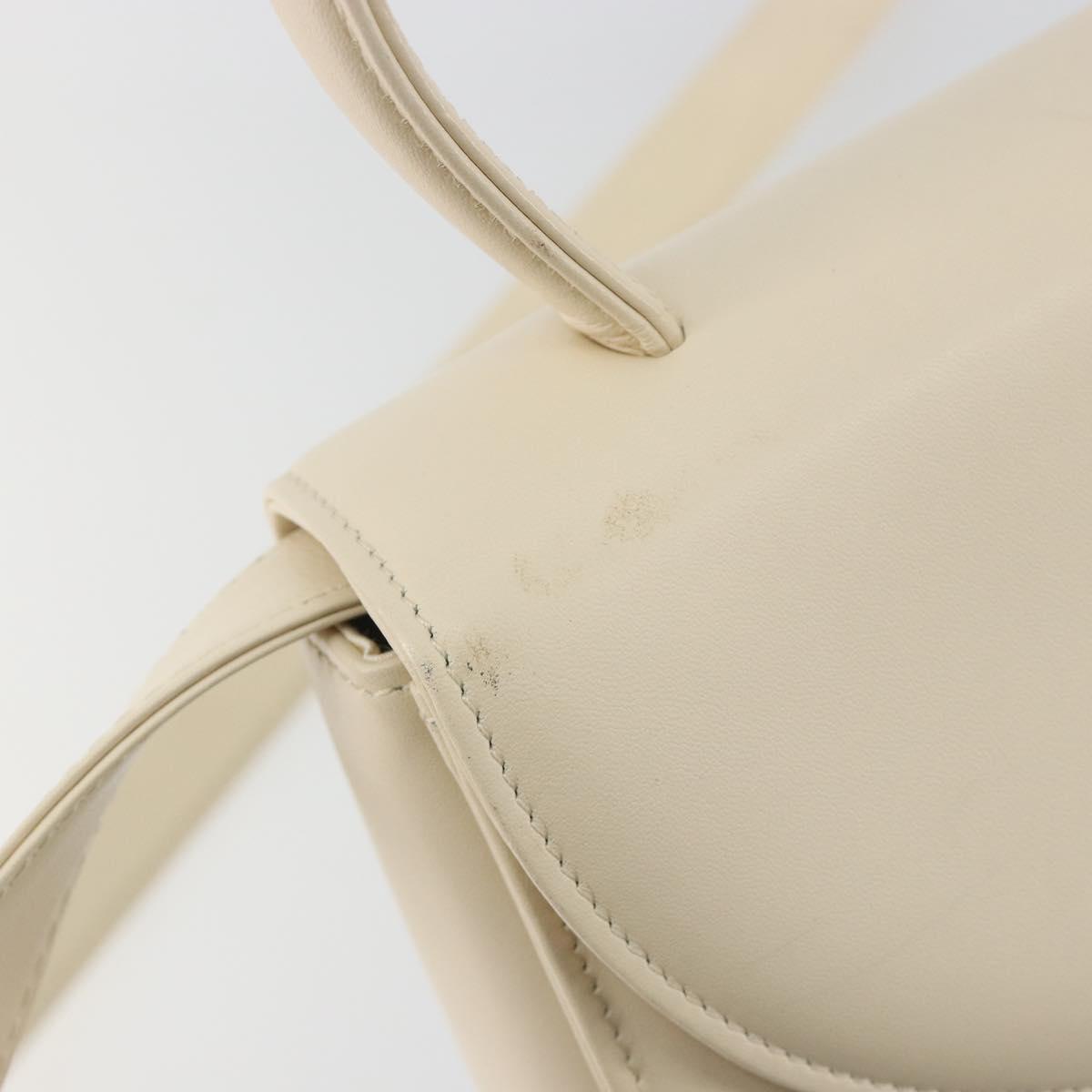 GIVENCHY Hand Bag Leather 2way Ivory Auth BA13897A