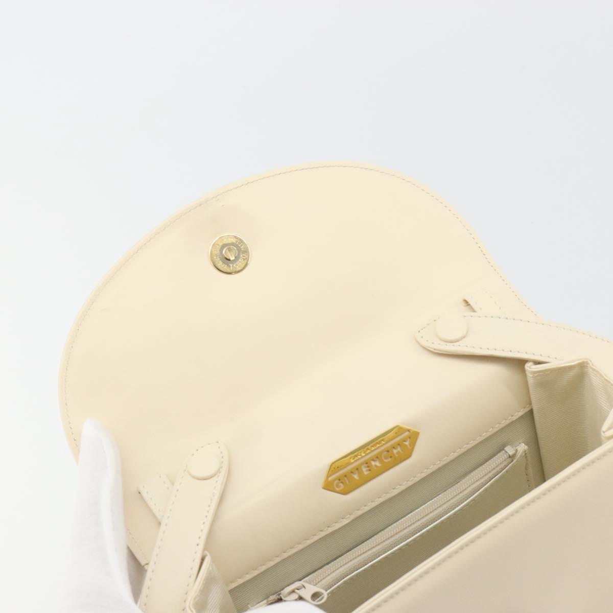 GIVENCHY Hand Bag Leather 2way Ivory Auth BA13897A