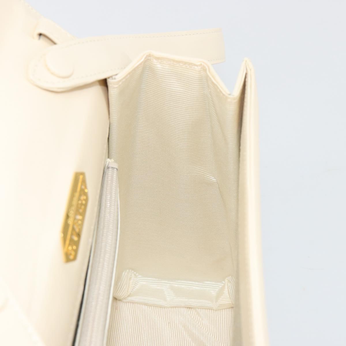 GIVENCHY Hand Bag Leather 2way Ivory Auth BA13897A
