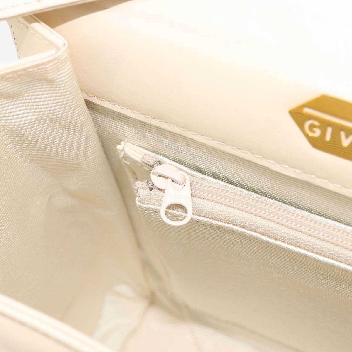 GIVENCHY Hand Bag Leather 2way Ivory Auth BA13897A