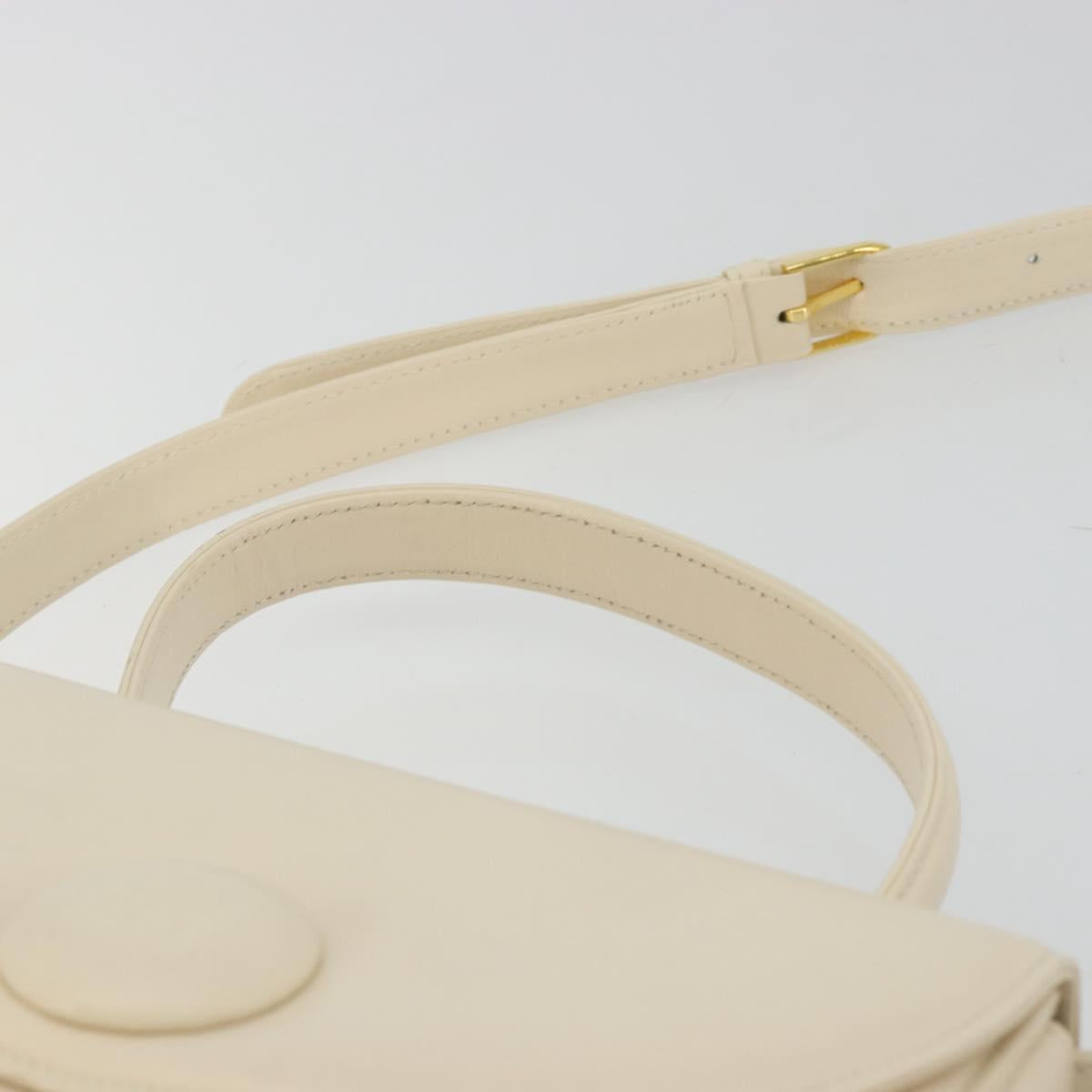 GIVENCHY Hand Bag Leather 2way Ivory Auth BA13897A