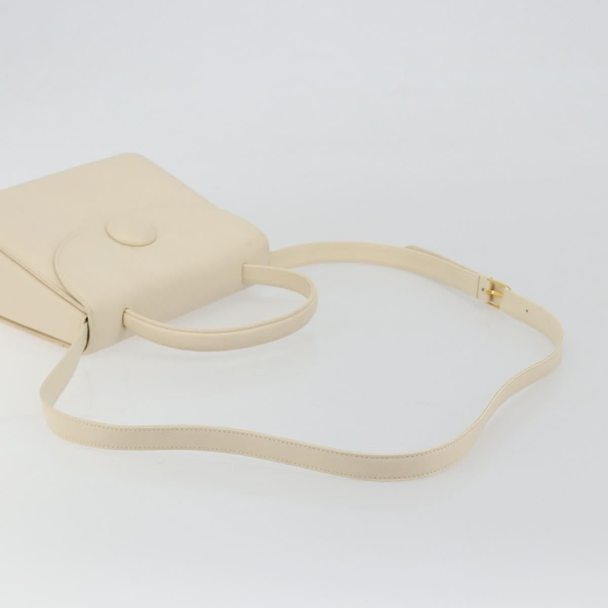 GIVENCHY Hand Bag Leather 2way Ivory Auth BA13897A