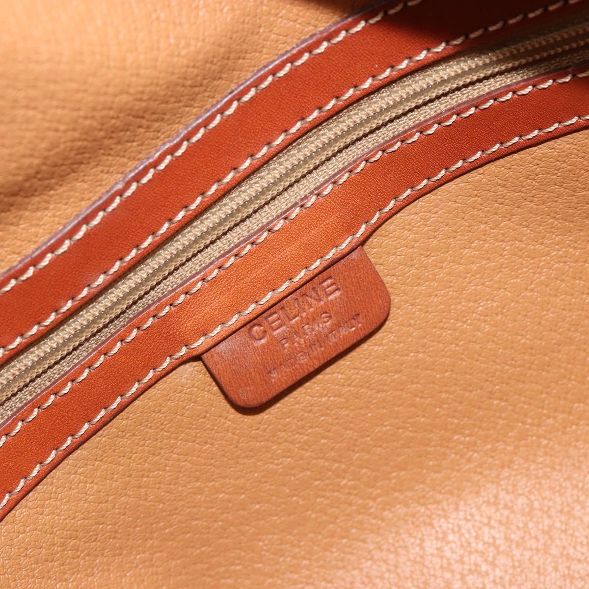 CELINE Macadam Hand Bag PVC Leather Brown Gold Auth BA13898