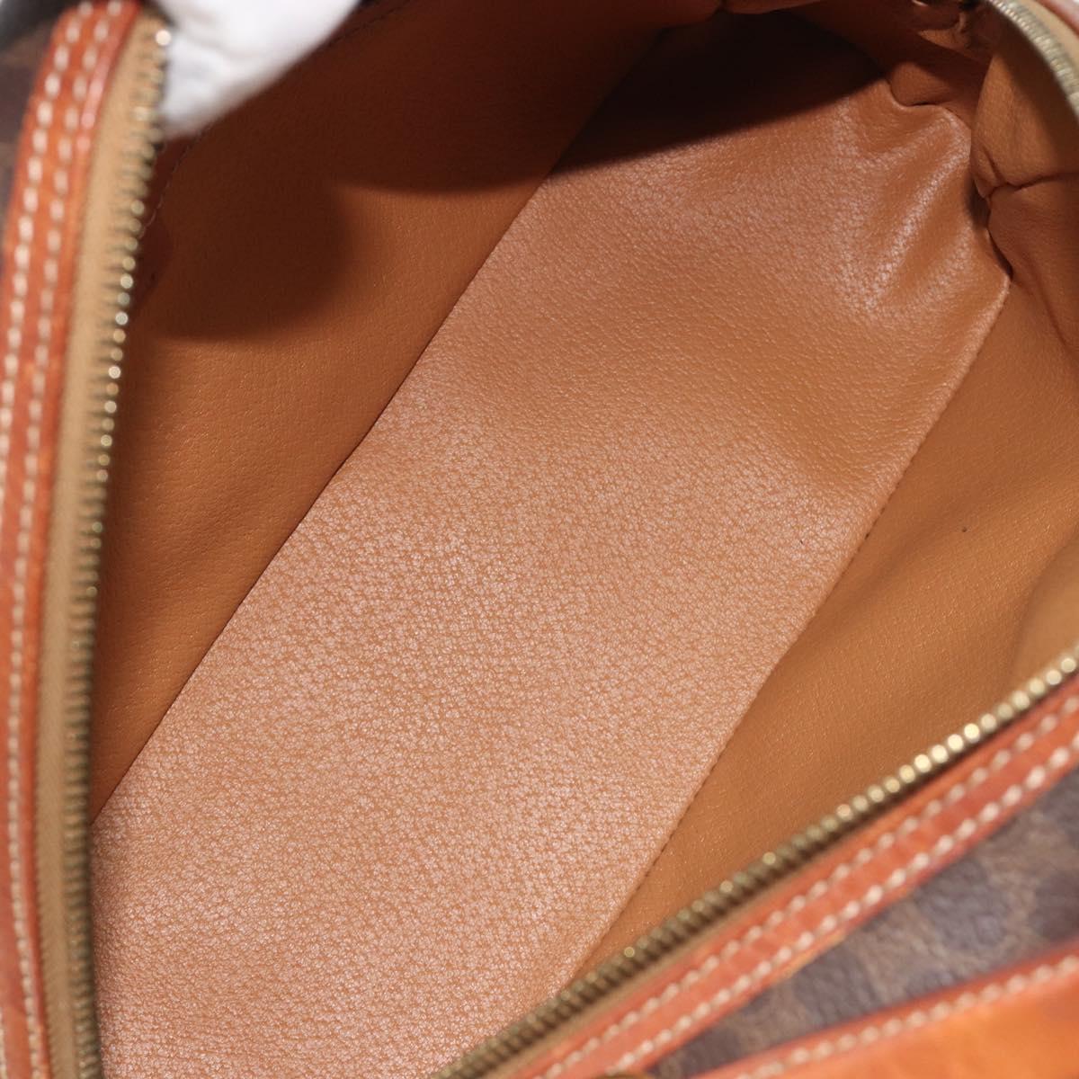 CELINE Macadam Hand Bag PVC Leather Brown Gold Auth BA13898