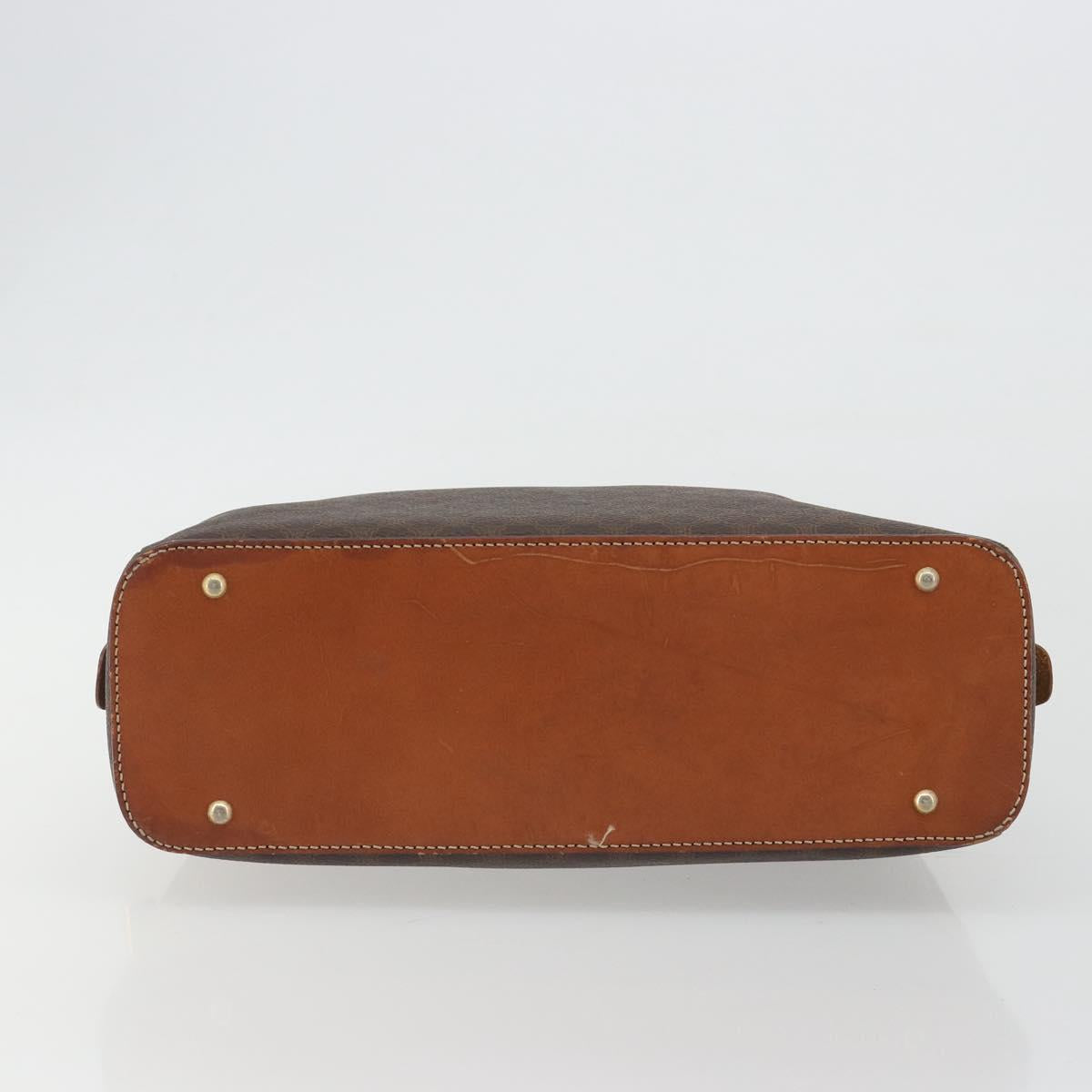 CELINE Macadam Hand Bag PVC Leather Brown Gold Auth BA13898
