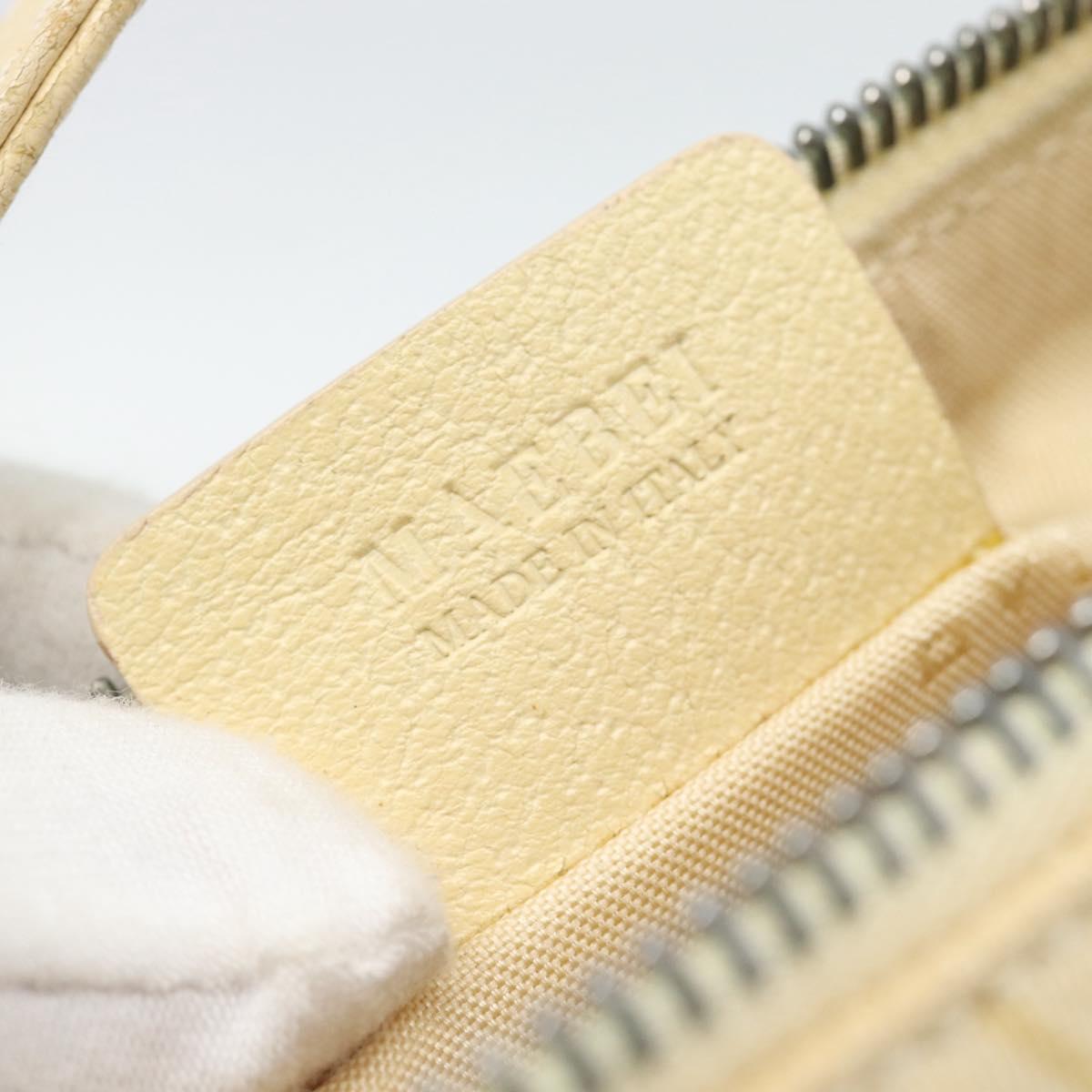 BVLGARI Logo Mania Shoulder Bag Beige Silver Auth BA13903