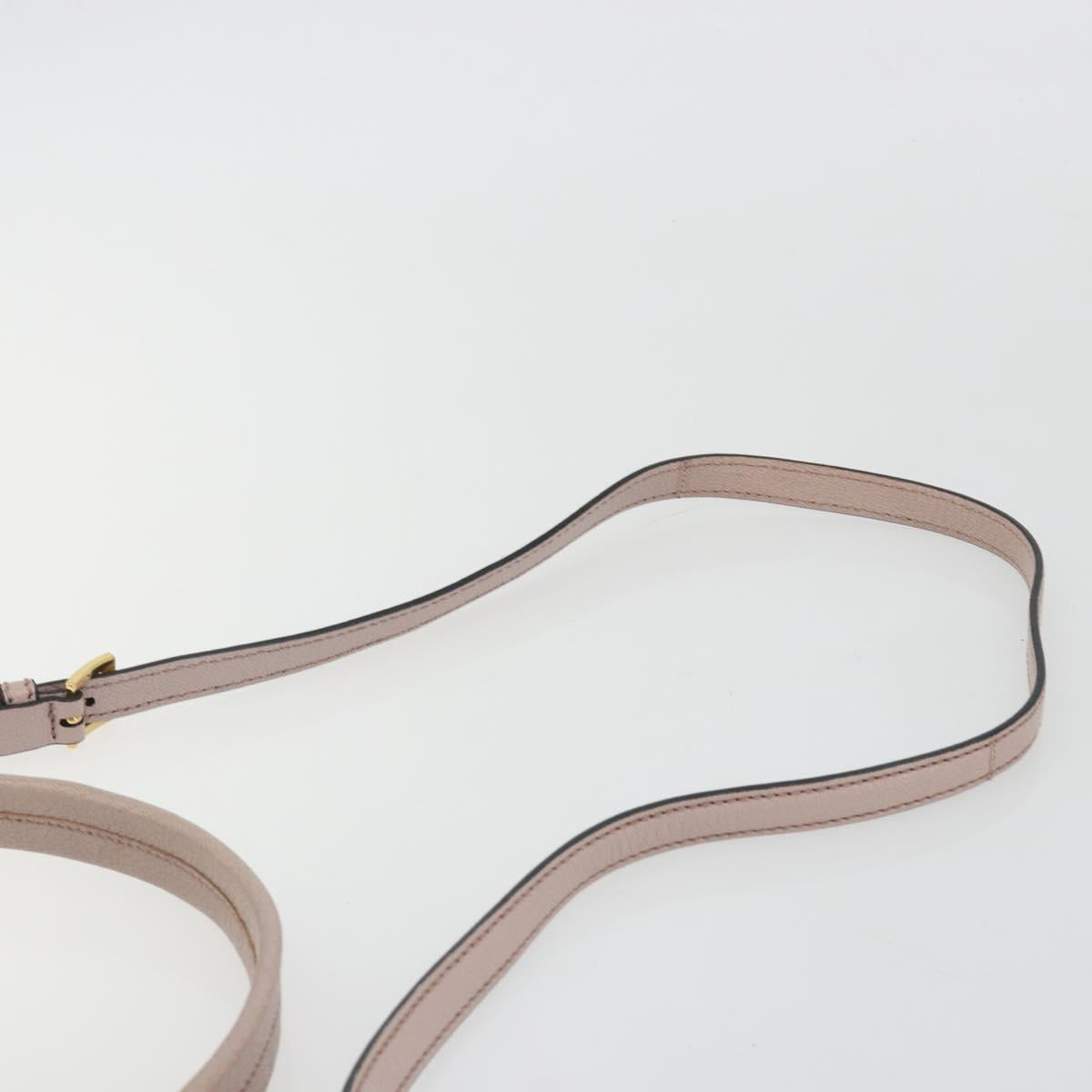 Miu Miu Shoulder Bag Leather 2way Pink Gold Auth BA13905A