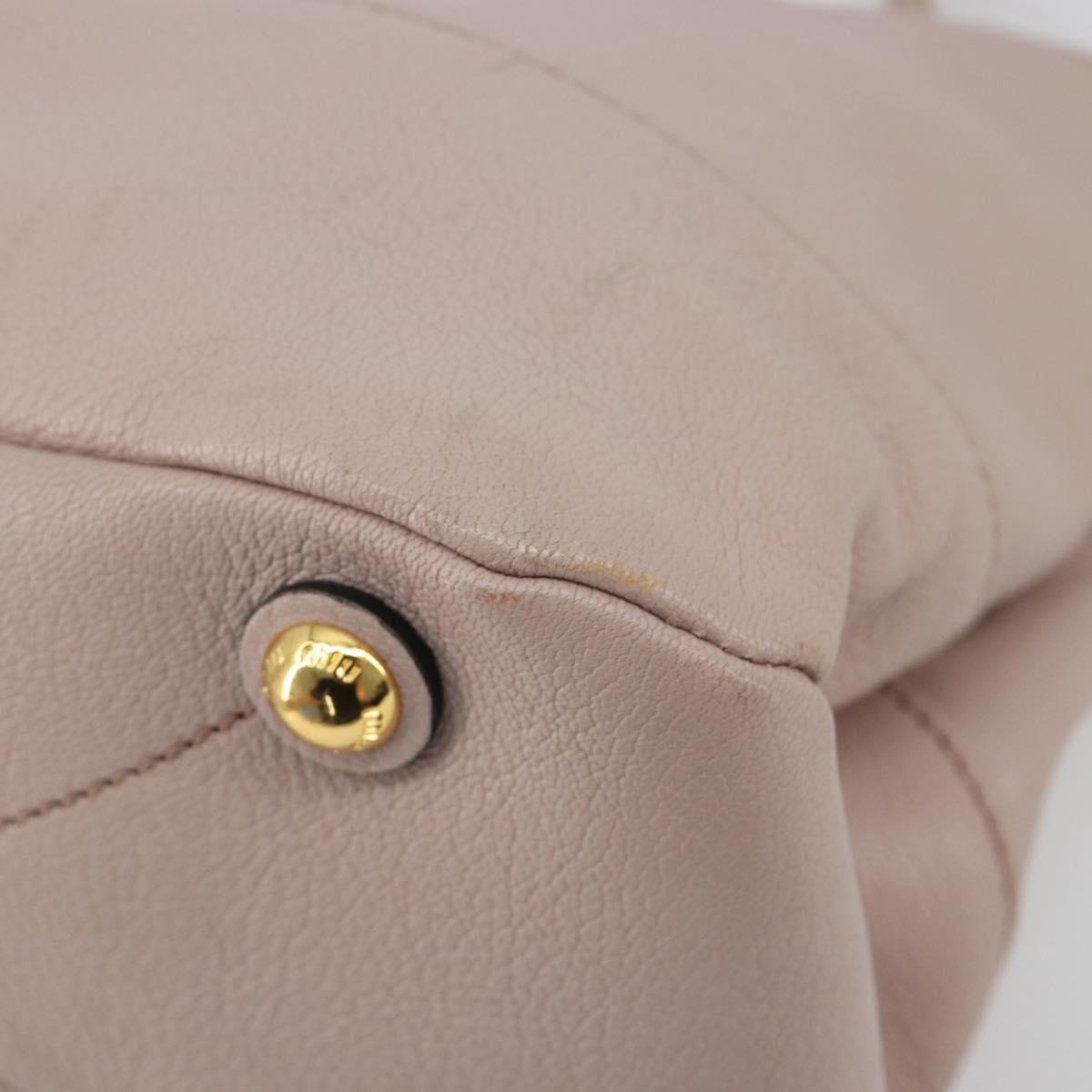 Miu Miu Shoulder Bag Leather 2way Pink Gold Auth BA13905A