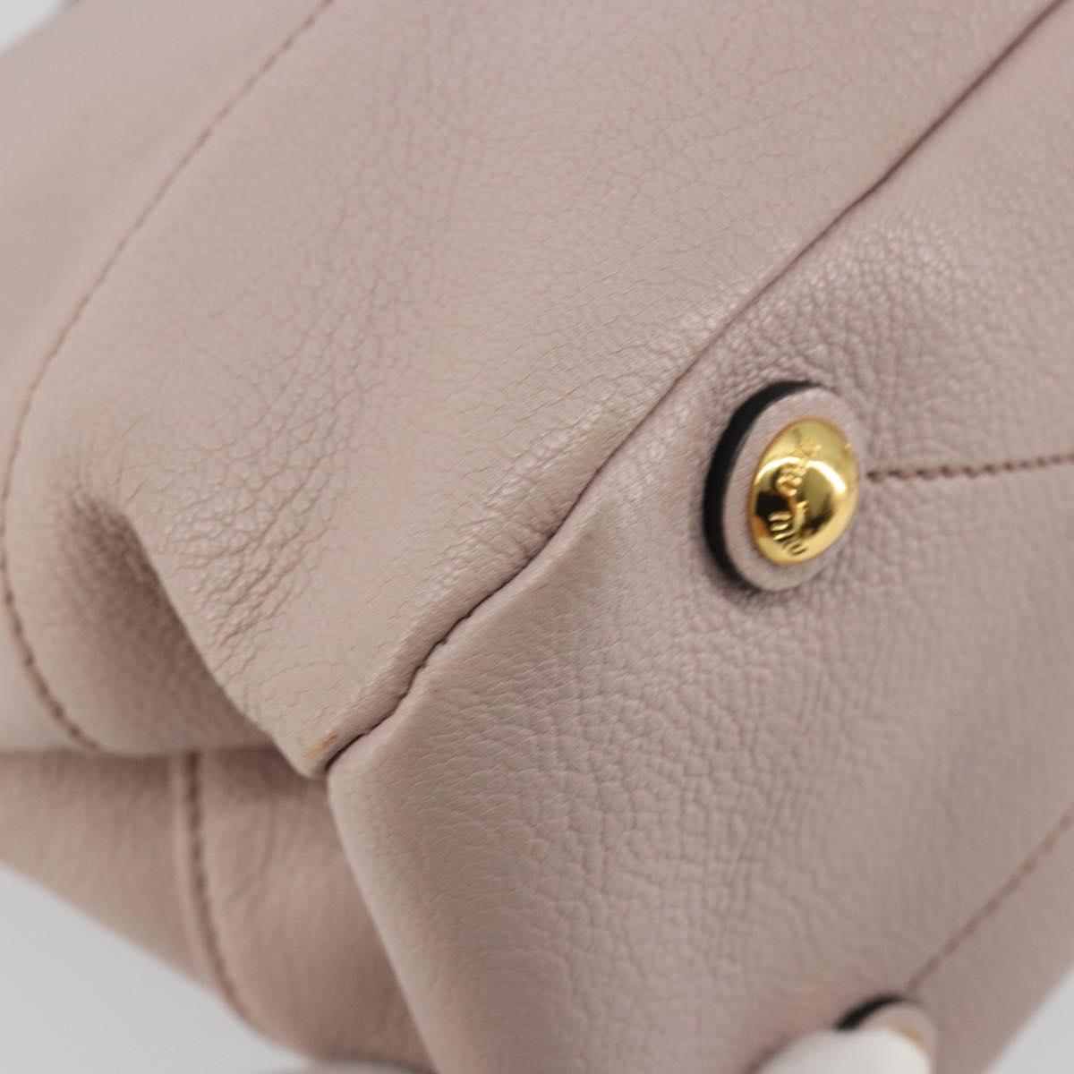 Miu Miu Shoulder Bag Leather 2way Pink Gold Auth BA13905A