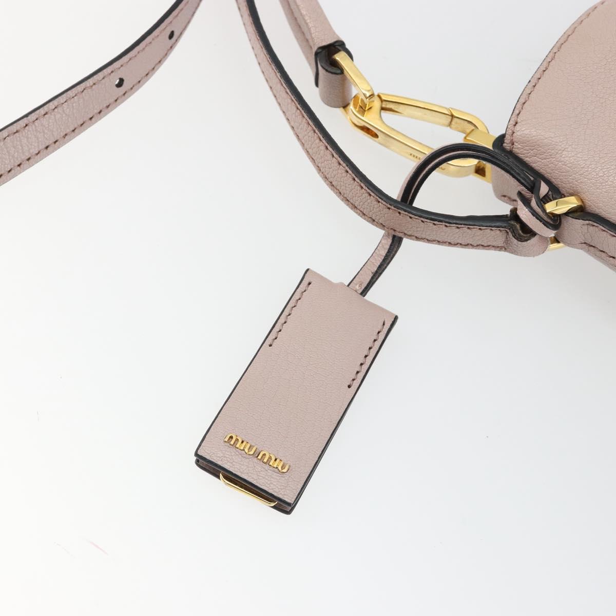 Miu Miu Shoulder Bag Leather 2way Pink Gold Auth BA13905A