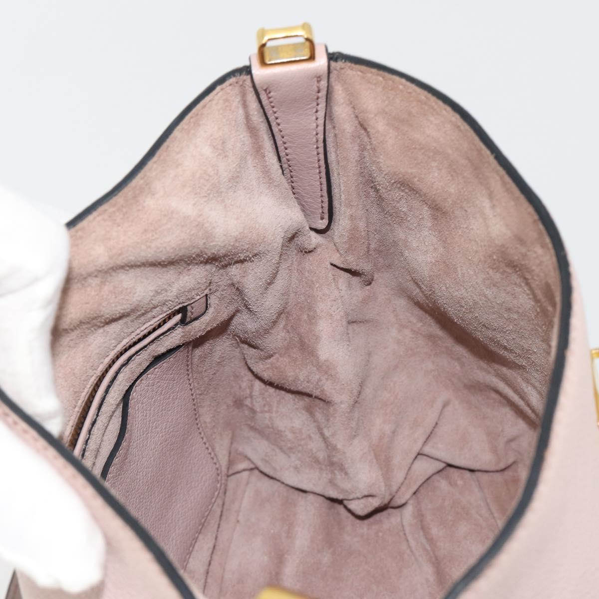 Miu Miu Shoulder Bag Leather 2way Pink Gold Auth BA13905A