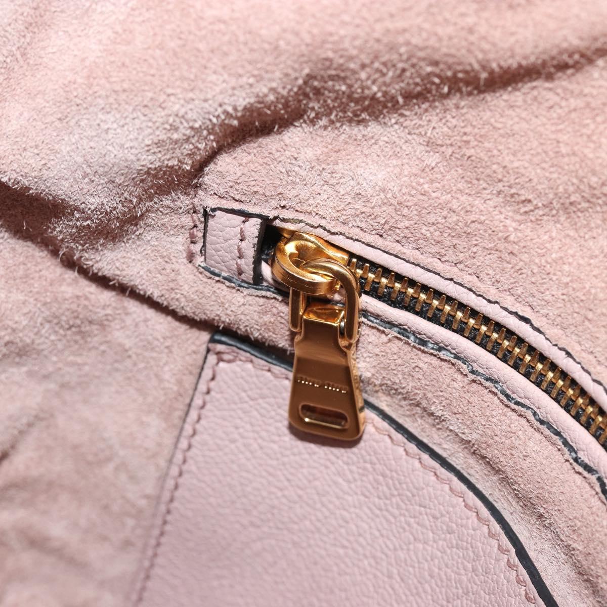 Miu Miu Shoulder Bag Leather 2way Pink Gold Auth BA13905A