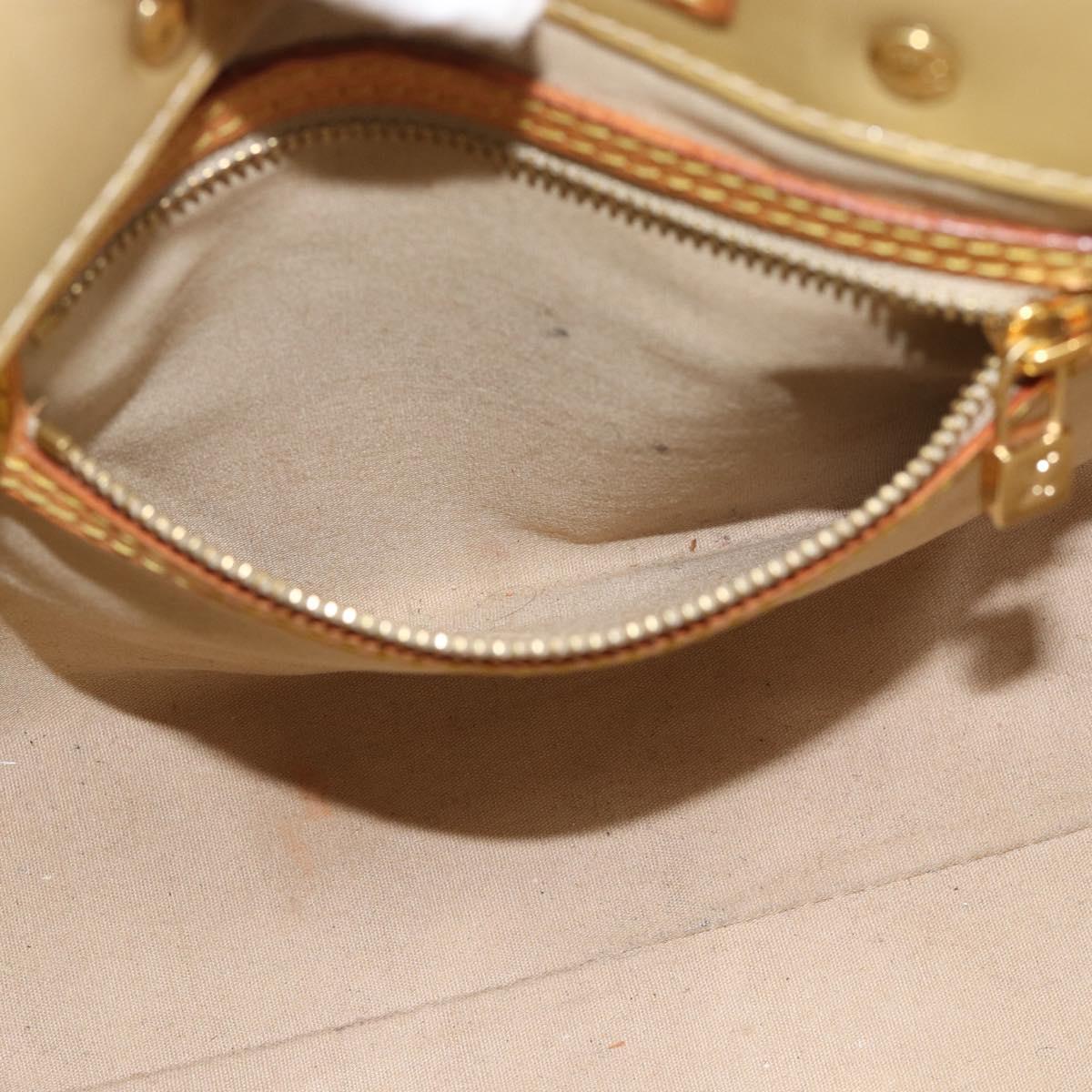 LOUIS VUITTON Monogram Vernis Reade PM Hand Bag Beige M91144 LV Auth BA13915