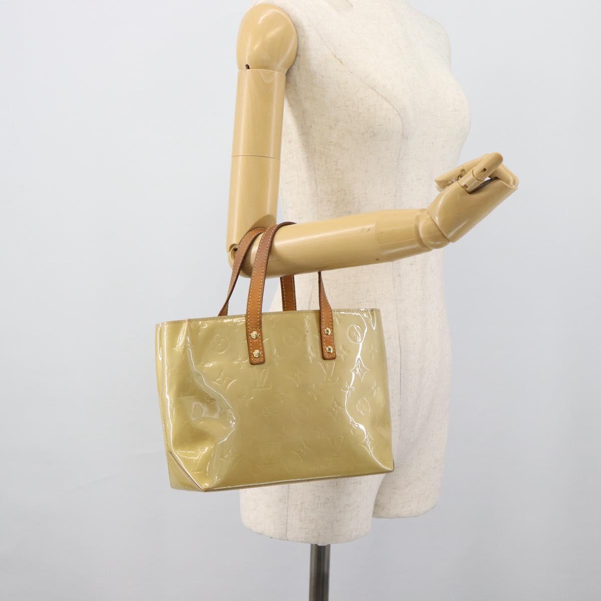 LOUIS VUITTON Monogram Vernis Reade PM Hand Bag Beige M91144 LV Auth BA13915