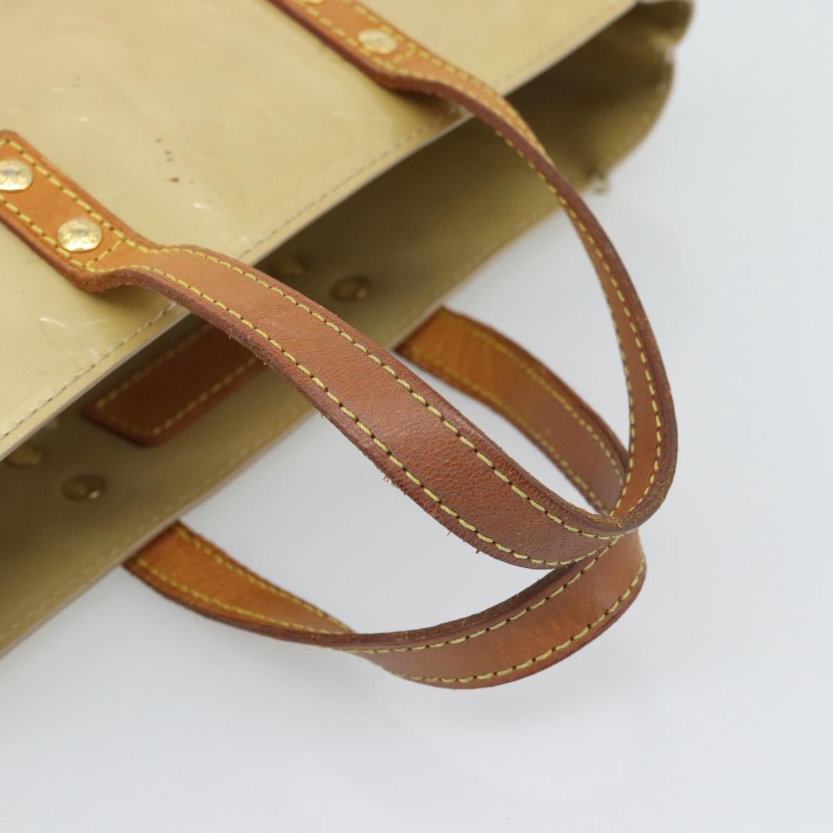 LOUIS VUITTON Monogram Vernis Reade PM Hand Bag Beige M91144 LV Auth BA13915