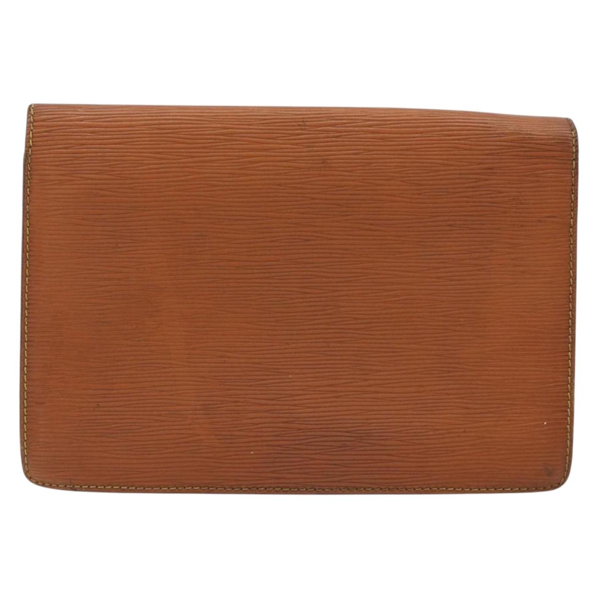 LOUIS VUITTON Epi Sellier Dragonne Clutch Bag Zipang Gold M52618 LV Auth BA13919
