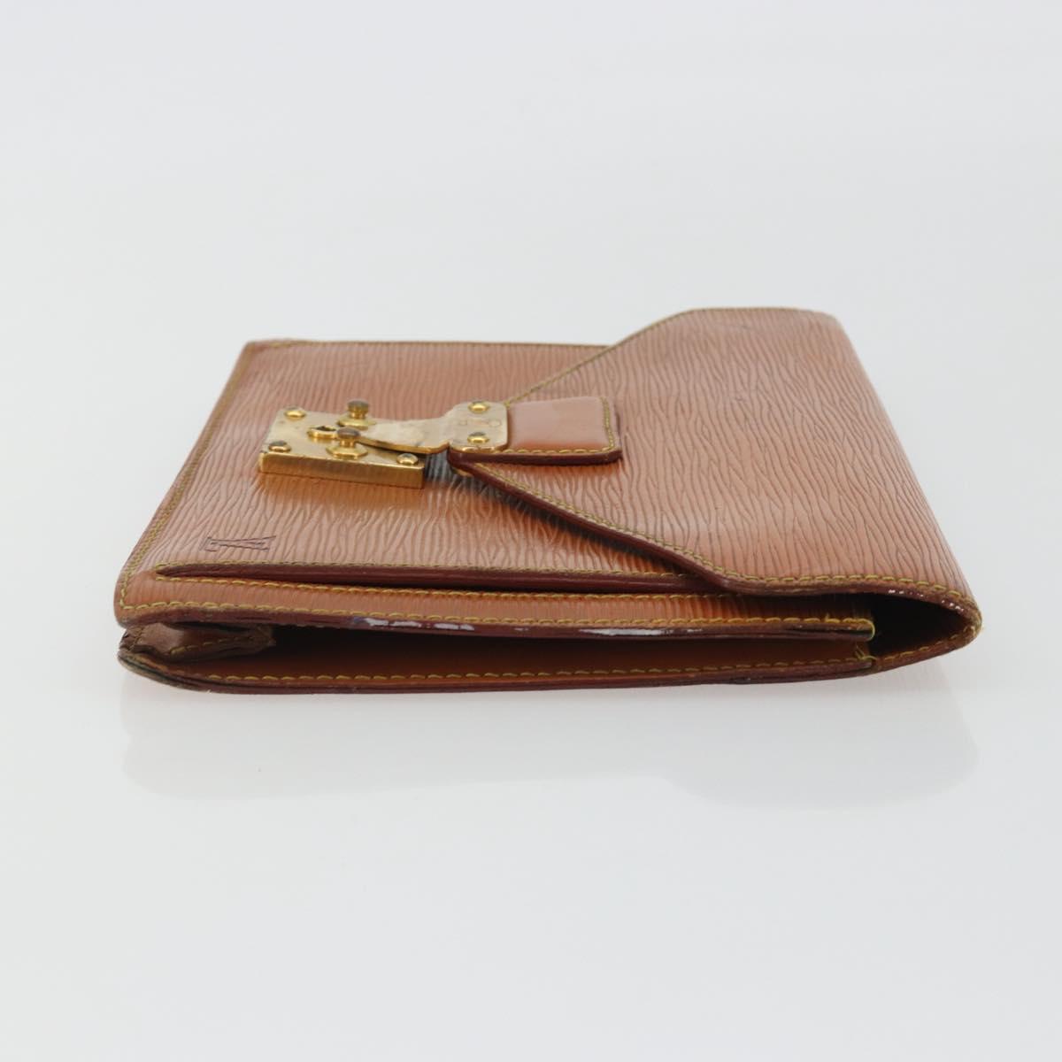 LOUIS VUITTON Epi Sellier Dragonne Clutch Bag Zipang Gold M52618 LV Auth BA13919