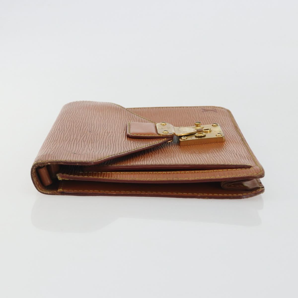 LOUIS VUITTON Epi Sellier Dragonne Clutch Bag Zipang Gold M52618 LV Auth BA13919