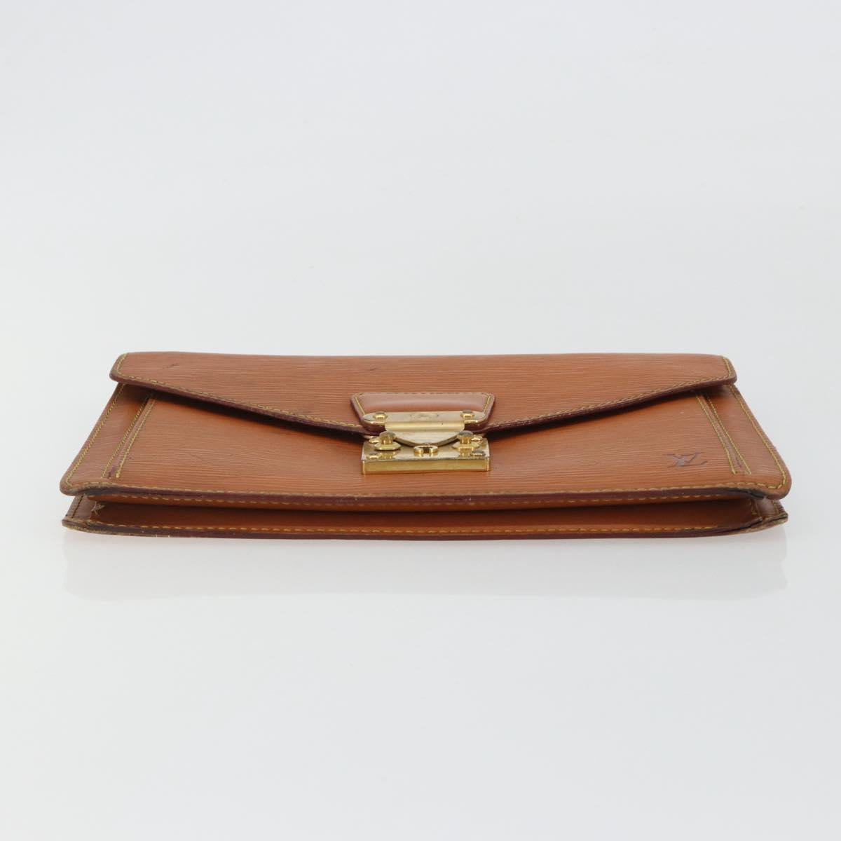 LOUIS VUITTON Epi Sellier Dragonne Clutch Bag Zipang Gold M52618 LV Auth BA13919