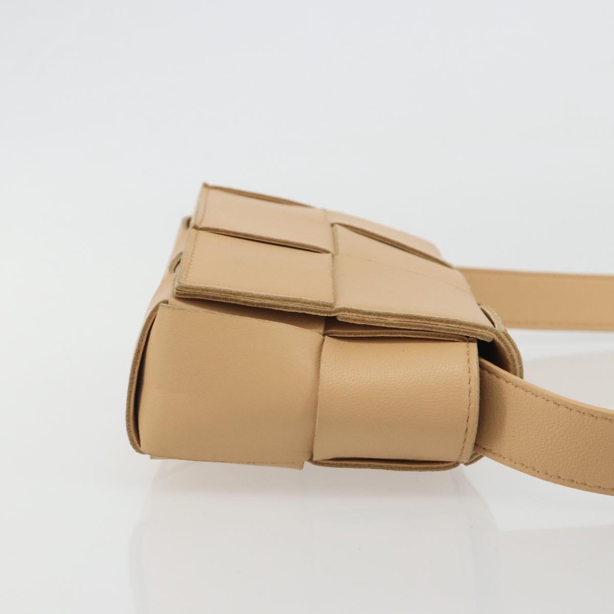 BOTTEGA VENETA MAXI INTRECCIATO Cassette Shoulder Bag Beige Auth BA13923V