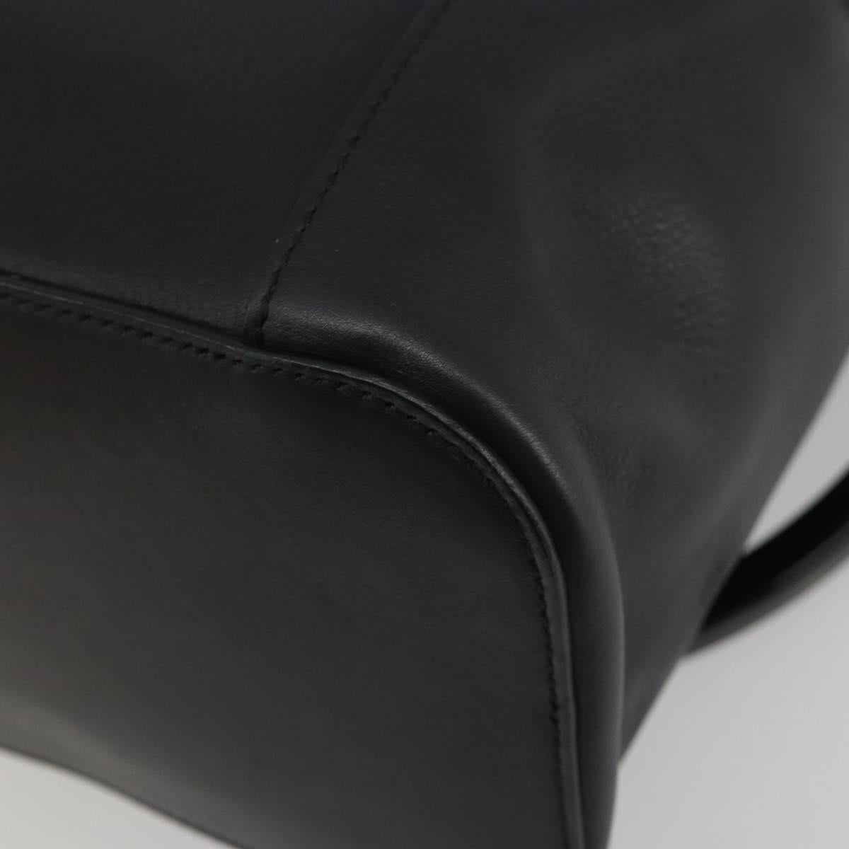 GUCCI Shoulder Bag Leather Black Silver 001-3750 Auth BA13924A