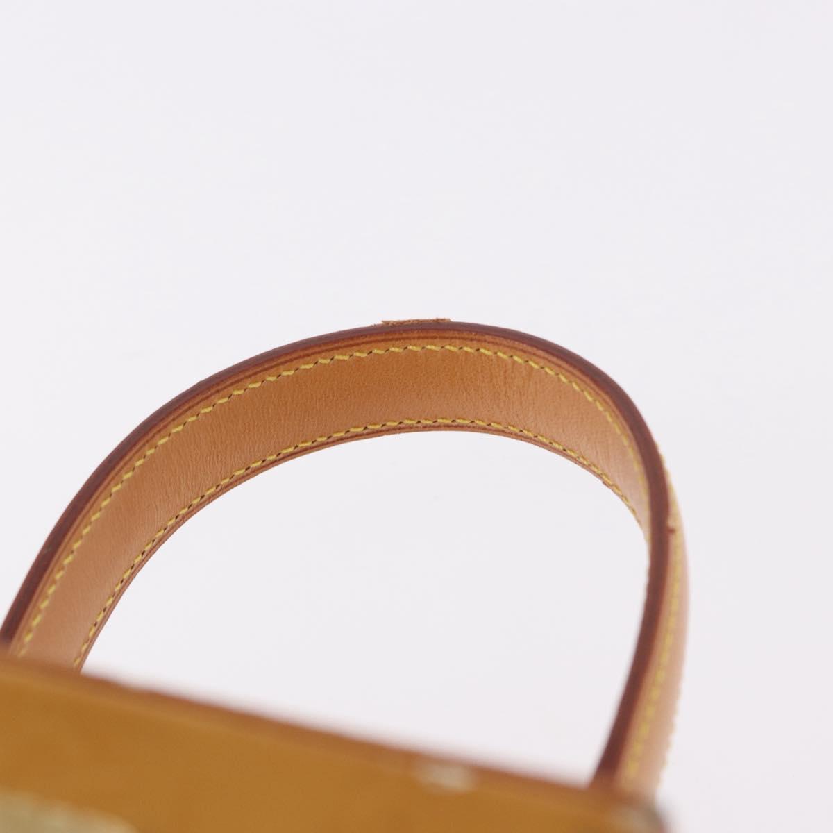 LOUIS VUITTON Vernis Bleecker Cosmetic Pouch Beige M91002 LV Auth BA13925