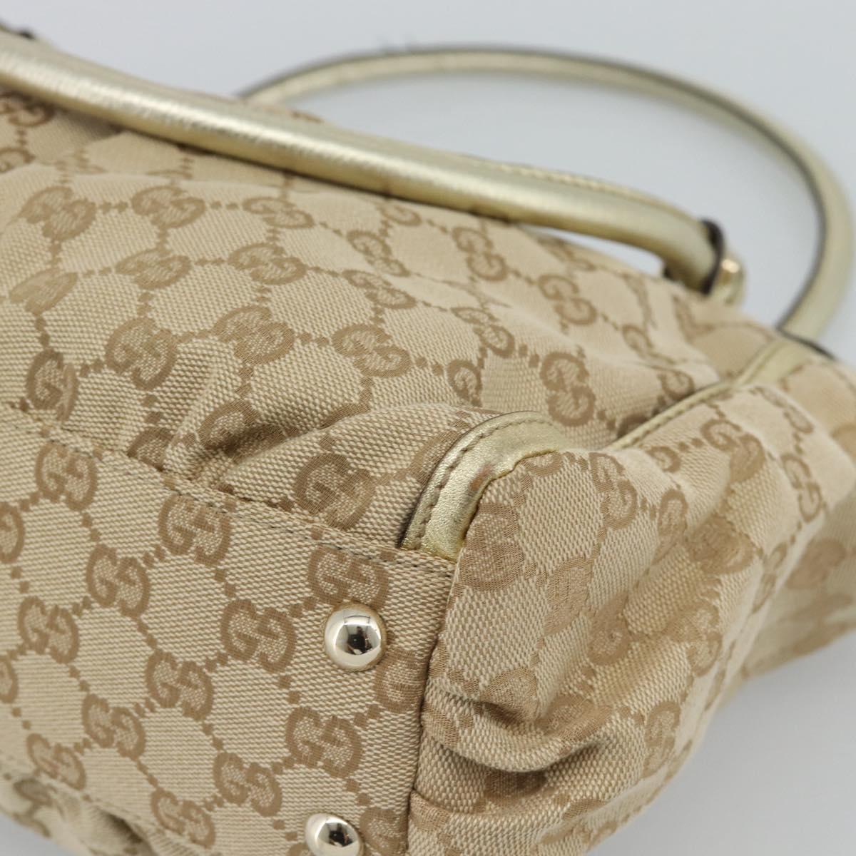 GUCCI GG Canvas Abbey Tote Bag Beige Gold 189831 Auth BA13928A