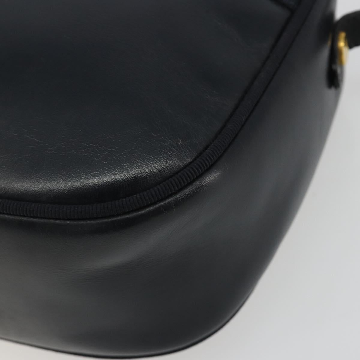 Salvatore Ferragamo Vala Shoulder Bag Leather Black Gold Auth BA13929