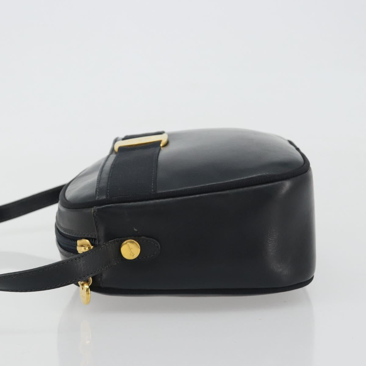 Salvatore Ferragamo Vala Shoulder Bag Leather Black Gold Auth BA13929