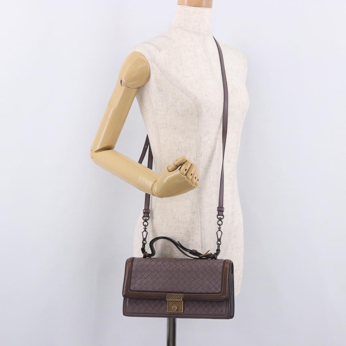 BOTTEGA VENETA INTRECCIATO Hand Bag 2way Purple Auth BA13933A