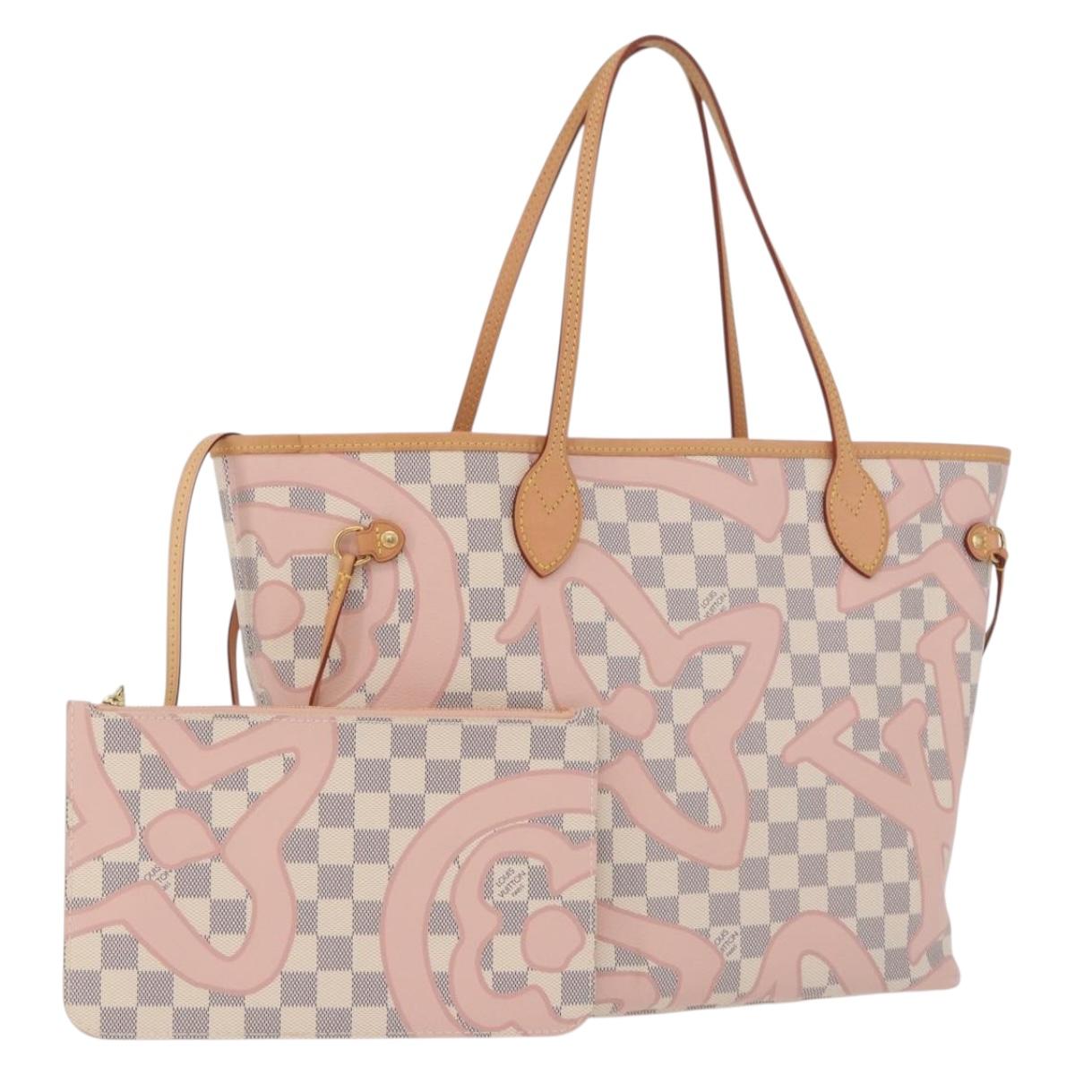 LOUIS VUITTON Damier Azur Tahiti Neverfull MM Rose N41050 LV Auth BA13936SAV