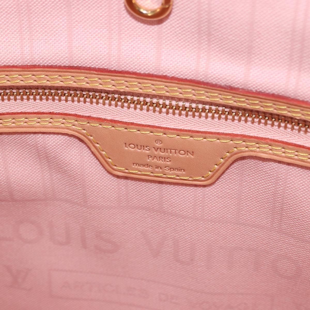 LOUIS VUITTON Damier Azur Tahiti Neverfull MM Rose N41050 LV Auth BA13936SAV